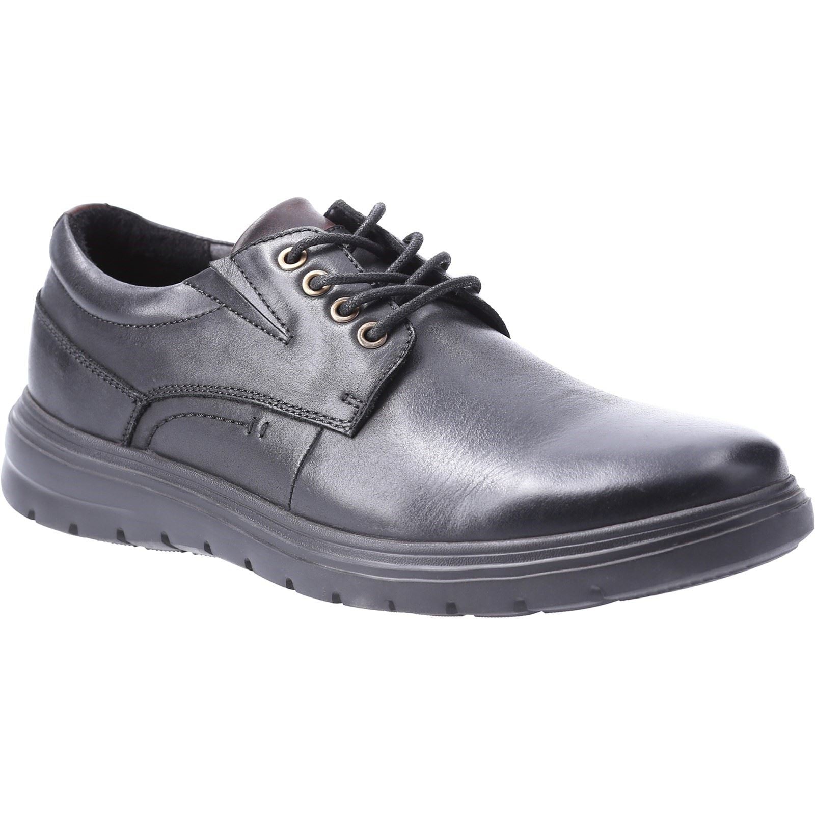 Hush Puppies Triton Chaussures En Cuir Noir À Lacets Pour Hommes