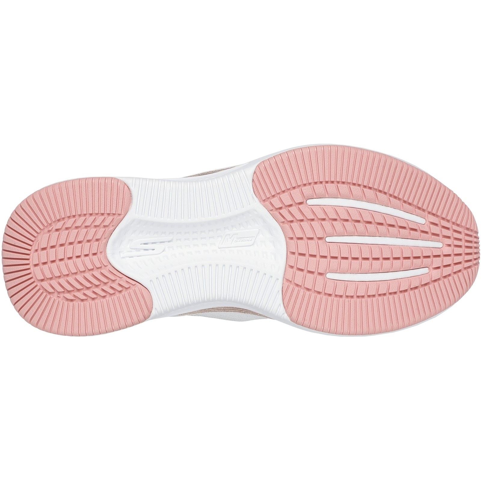 Skechers Performance Go Run Elevate 2.0 Banyan Chaussures De Sport Blanches/Roses Pour Femmes En Textile