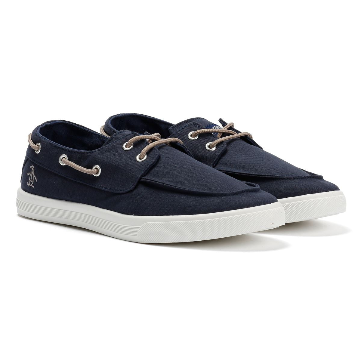 Penguin Sailor Chaussures Lacées Bleues En Toile Pour Hommes