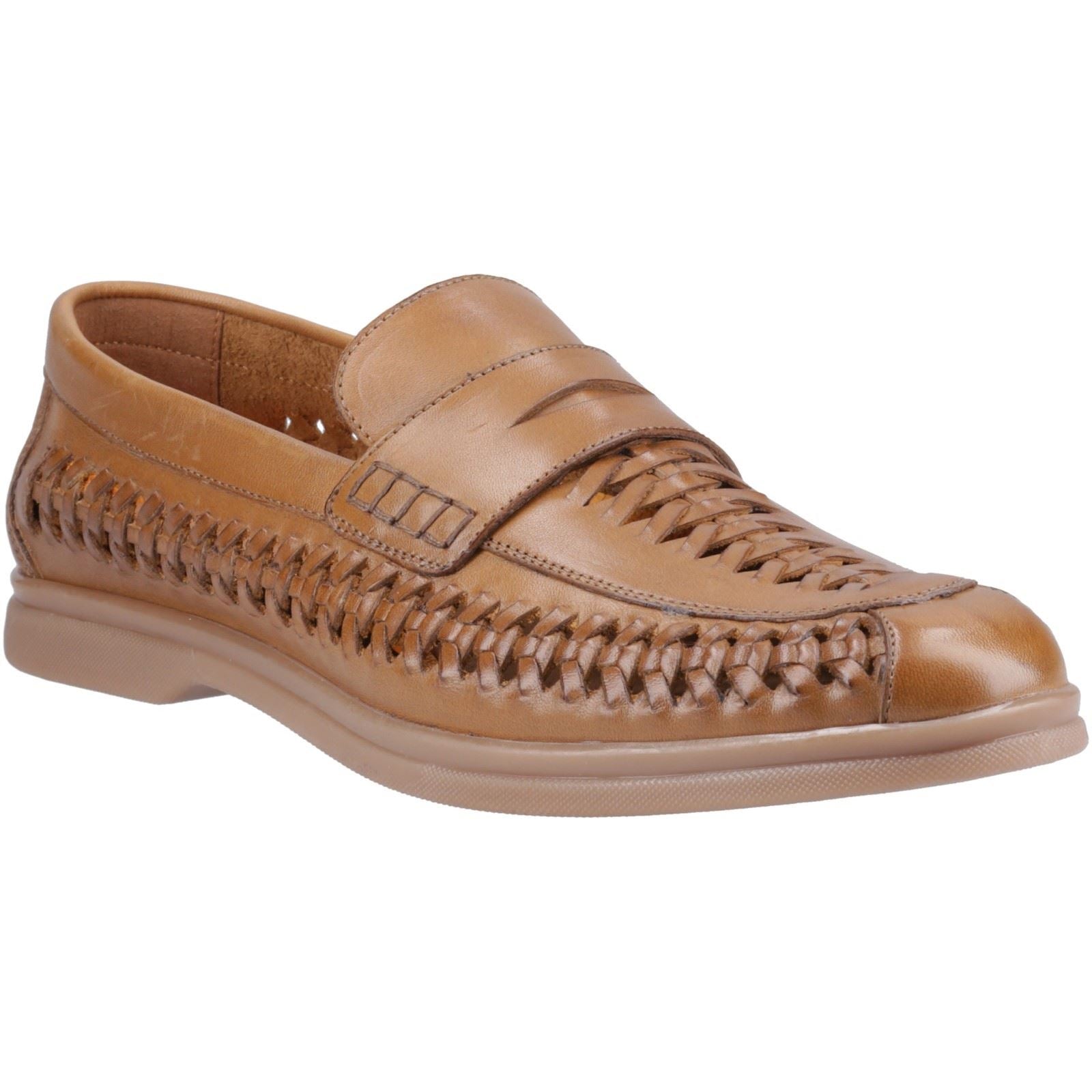 Hush Puppies Bowie Mocassins Pour Hommes En Cuir Couleur Fauve