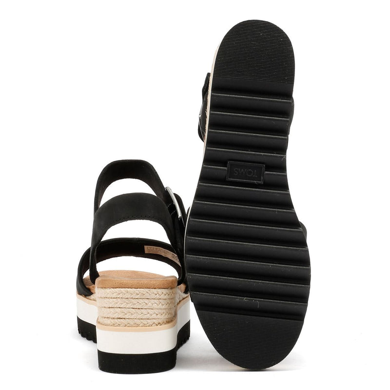 TOMS Diana Escarpins Compensés Noirs Pour Femmes En Cuir