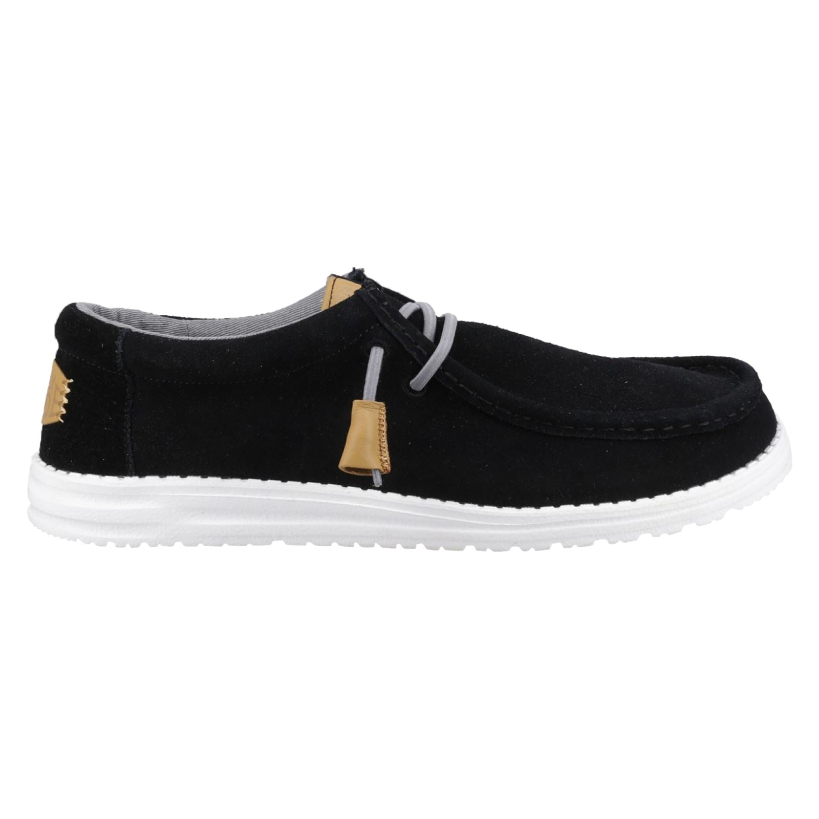 HEYDUDE Wally Craft Chaussures Bateau Noires Pour Homme En Cuir