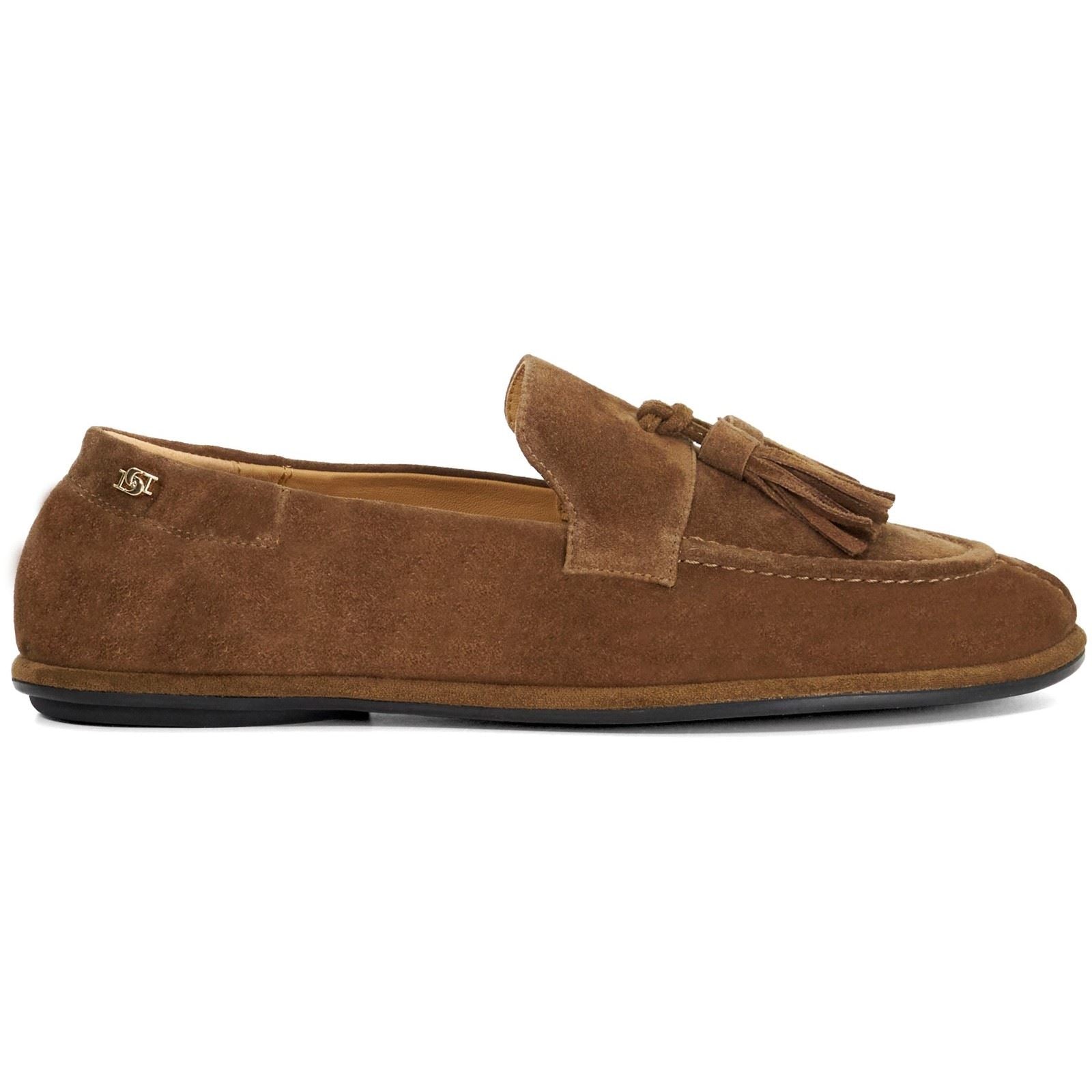 Dune Grounding Mocassins Marron En Suède Pour Femmes