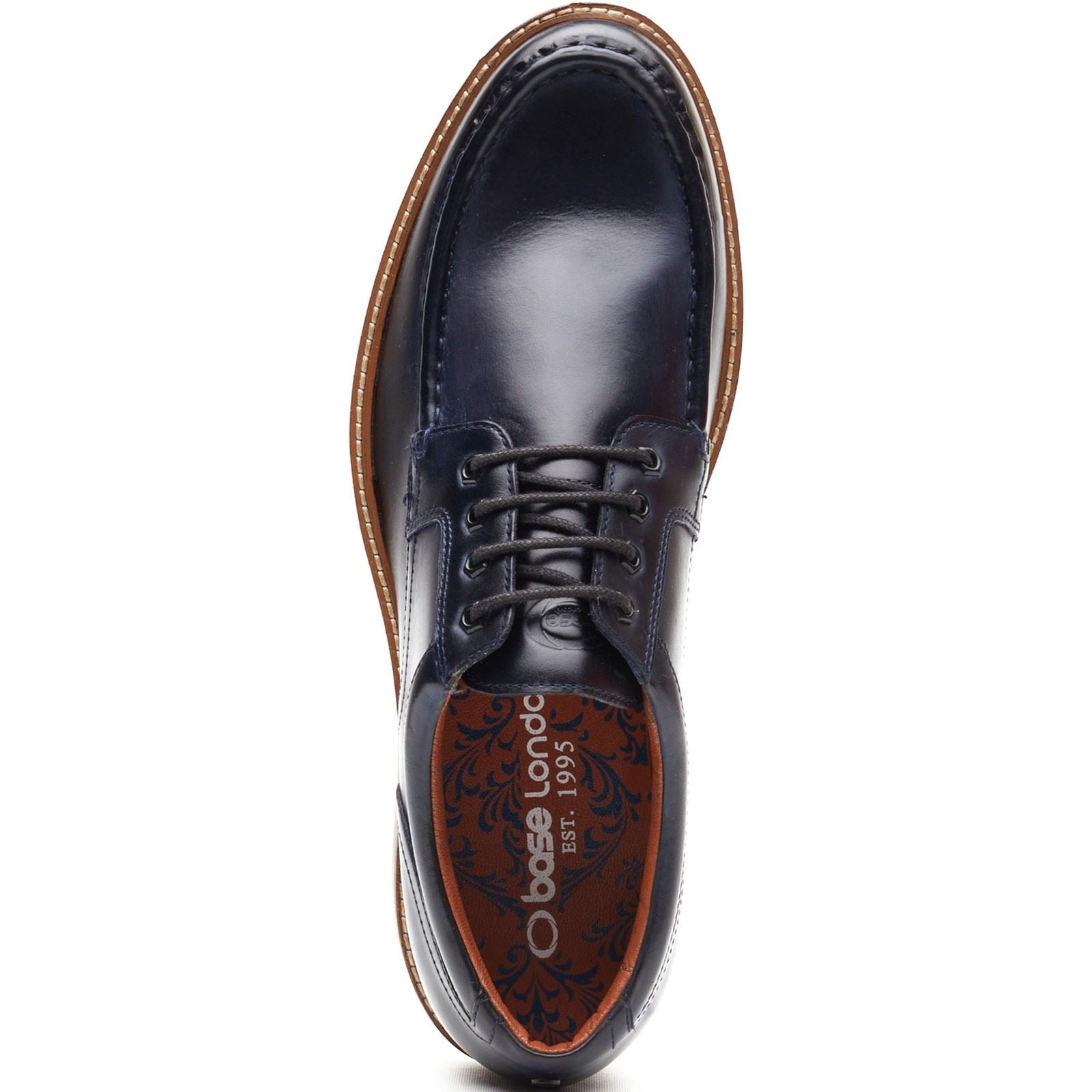 Base London Langdon Chaussures De Bateau Pour Hommes En Cuir Navy