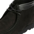 Clarks Originals Wallabee Combi Bottes Noires En Cuir Pour Hommes