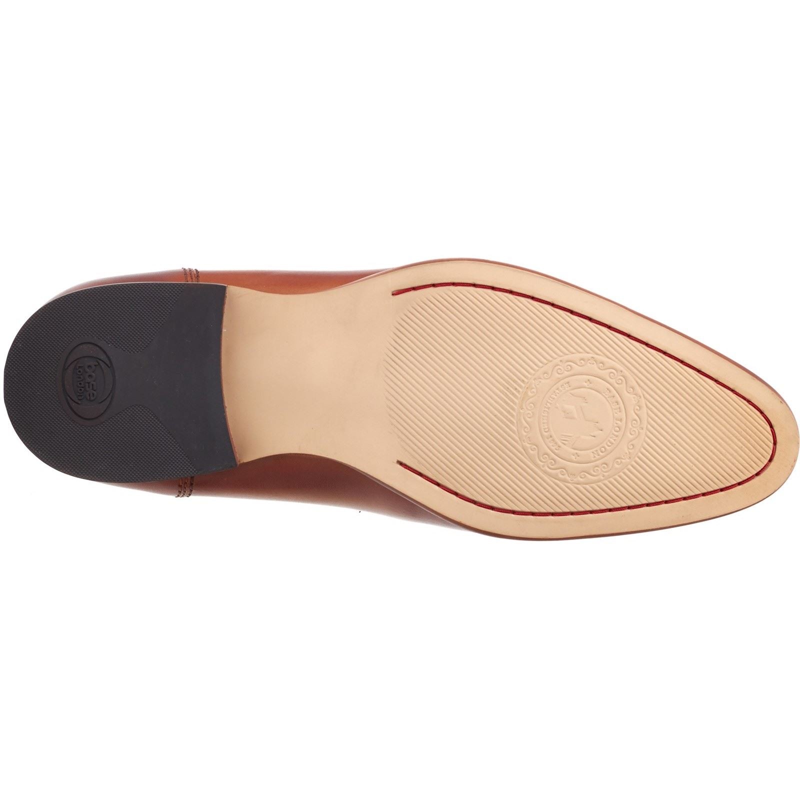 Base London Russo Chaussures À Enfiler Pour Hommes En Cuir Brûlé