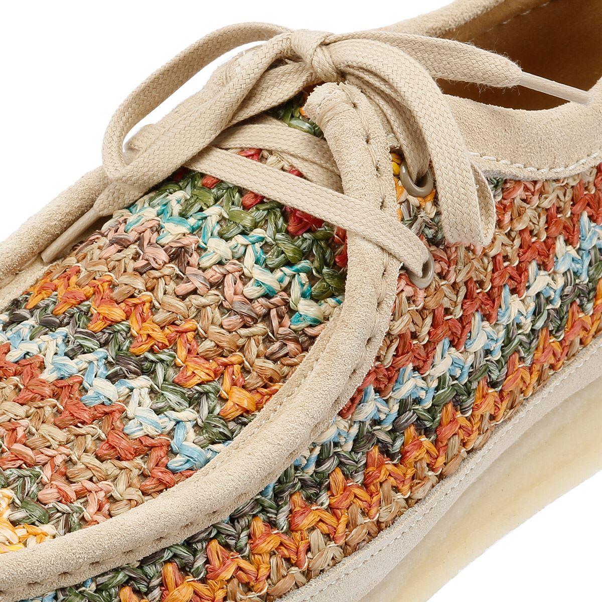Clarks Originals Wallabee Raffia Chaussures À Lacets Multicolores Pour Homme