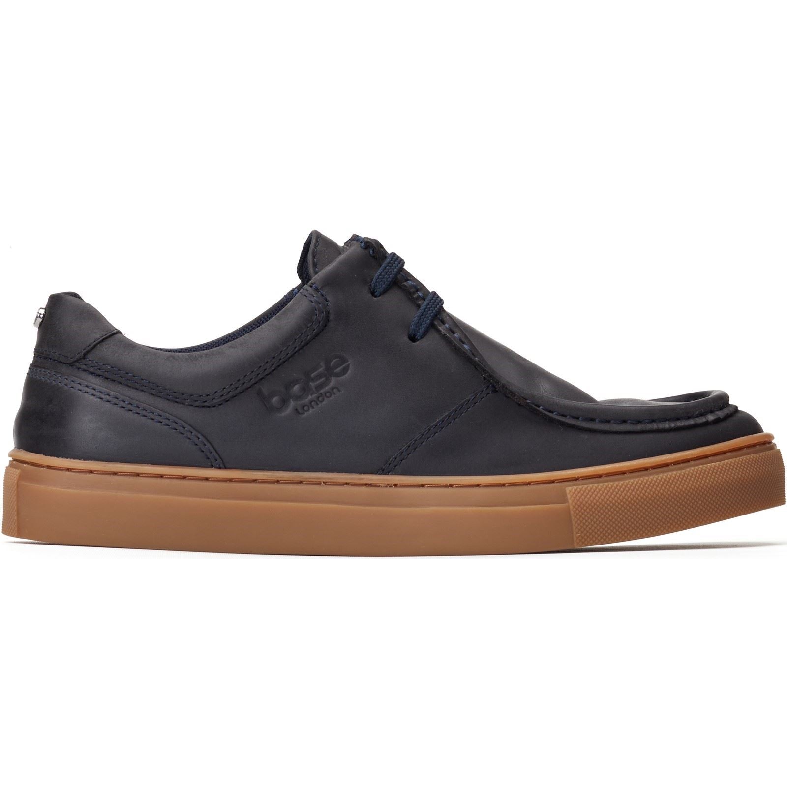 Base London Dalston Chaussures En Cuir Pour Hommes Mocassins Navy