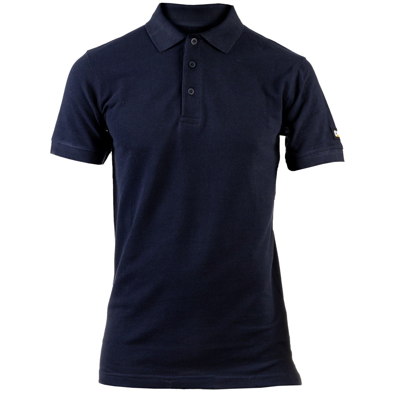 Caterpillar Essentials T-Shirt Polo Bleu En Coton Pour Homme