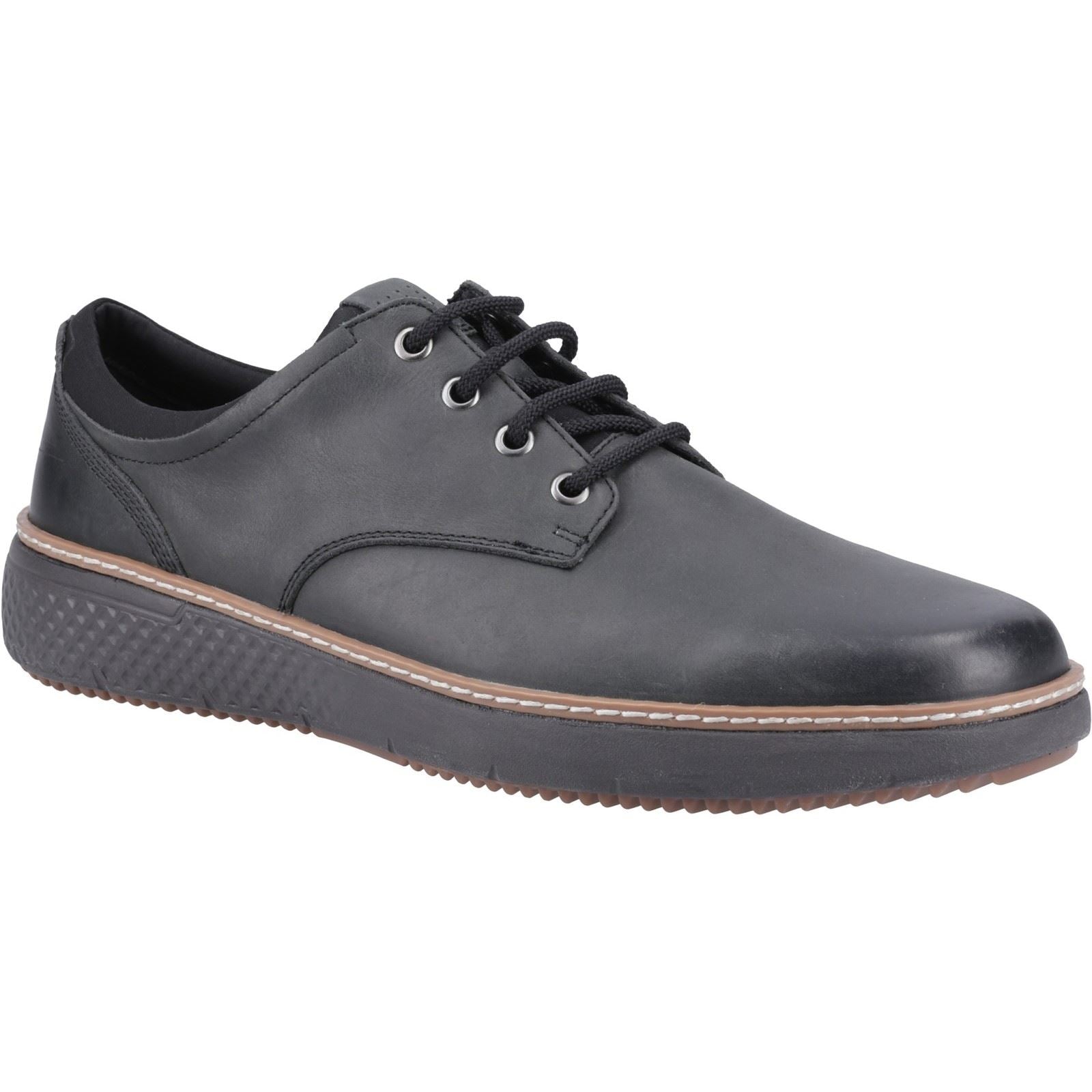 Hush Puppies Kash Chaussures En Cuir Noir À Lacets Pour Hommes