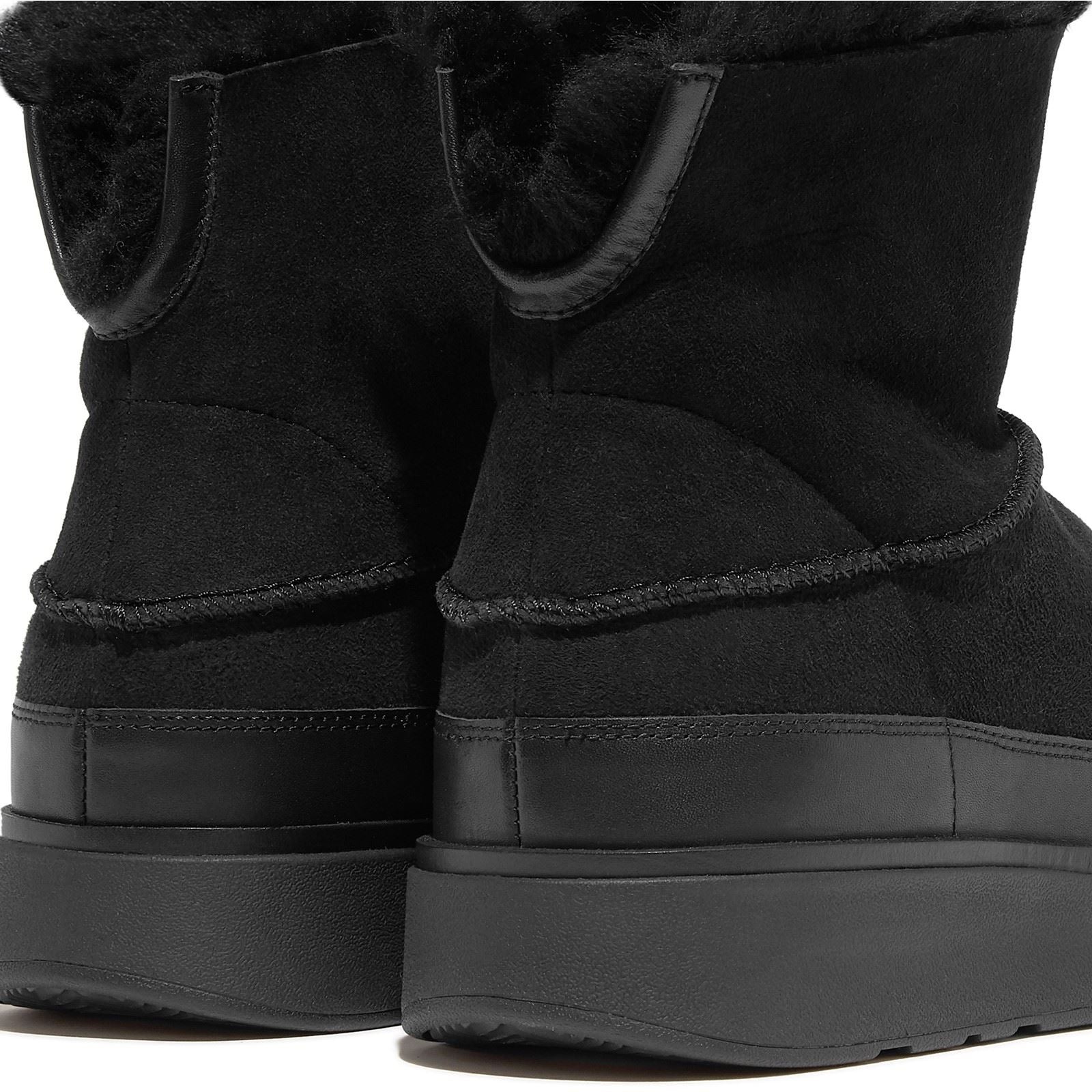Fitflop Gen-FF Mini Double-Faced Bottes Noires Tout En Cuir Pour Femmes