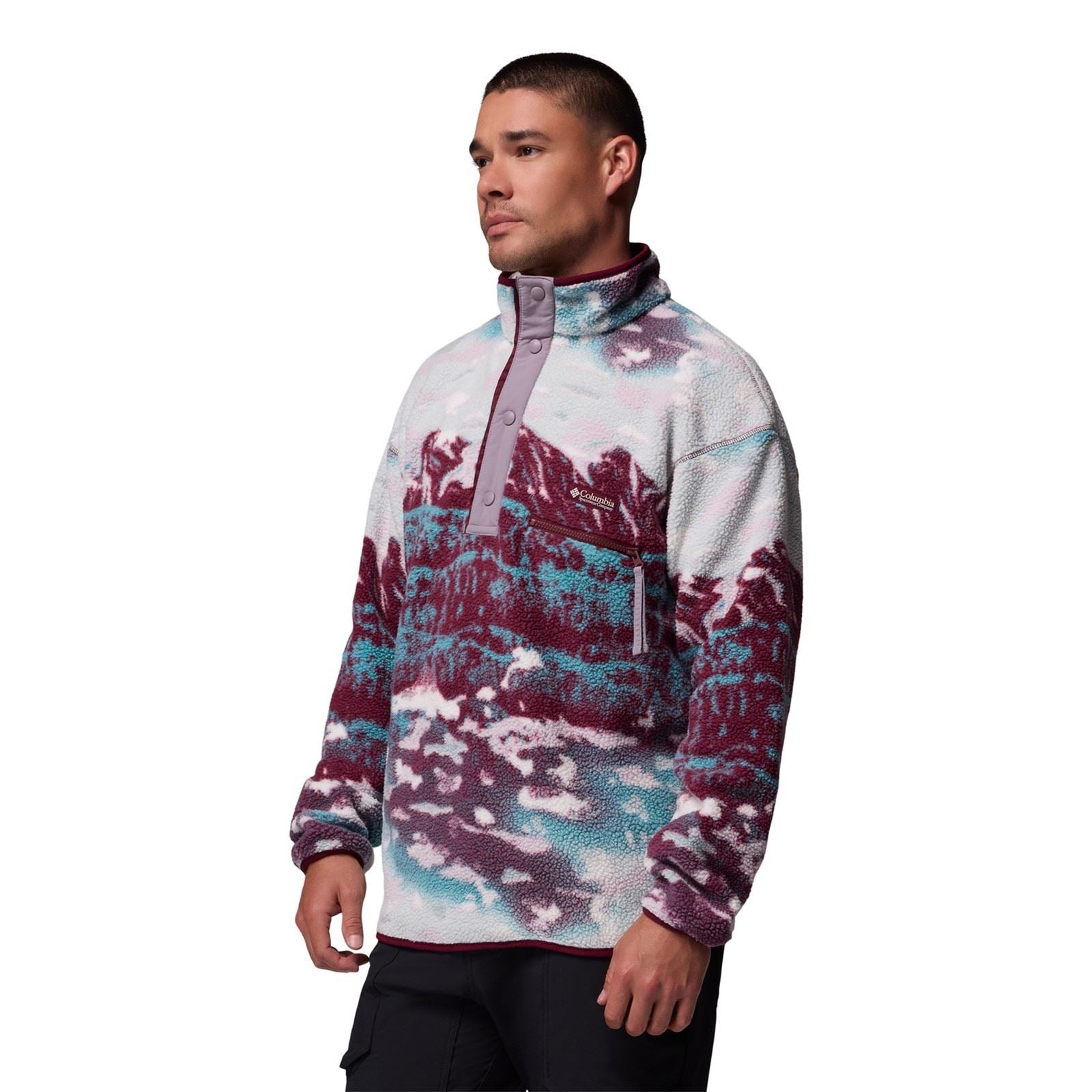 Columbia Helvetia II Printed Half Snap Fleece Pulls À Col Zippé Rouges Pour Hommes