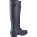 Hunter Original Tall Tartan Back Strap Bottes En Caoutchouc Bleu Marine Pour Femme