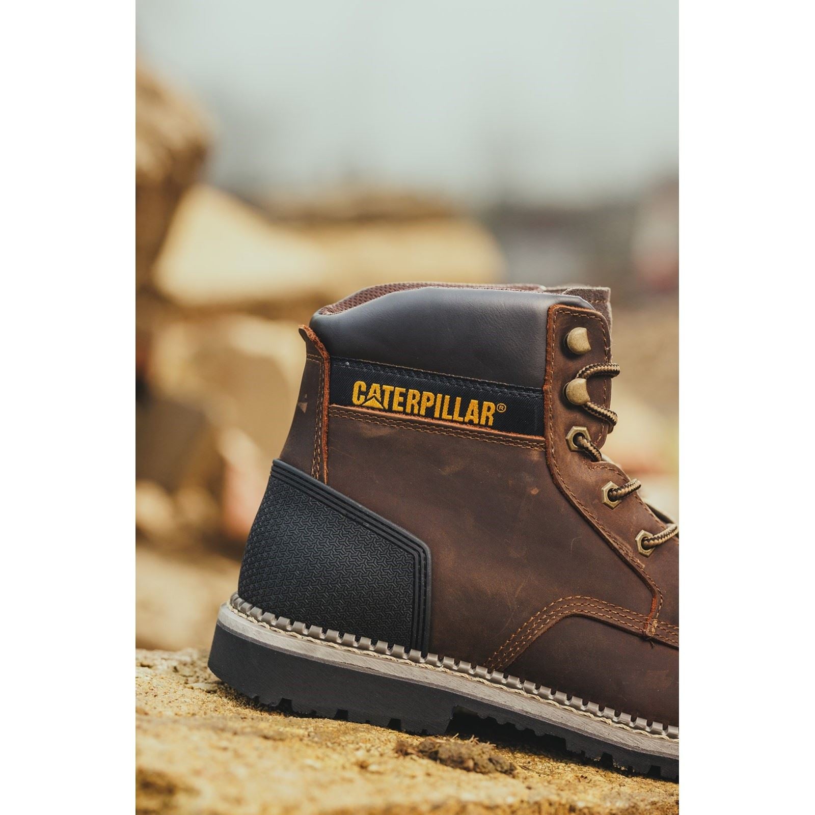 Caterpillar Bottes De Sécurité En Cuir Marron Powerplant S3