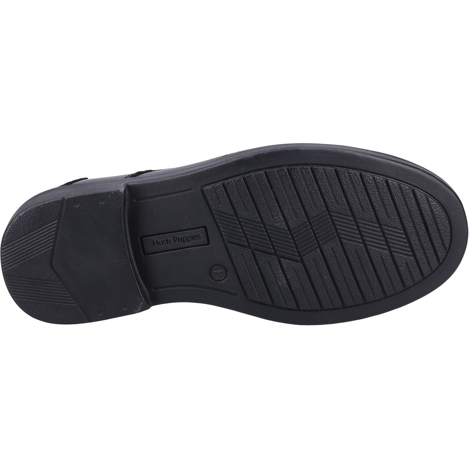 Hush Puppies Toby SNR Chaussures Noires Pour Garçons En Cuir