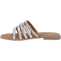 Hush Puppies Paris Slide Sandales Pour Femmes En Suède, Couleur Tan/Argent