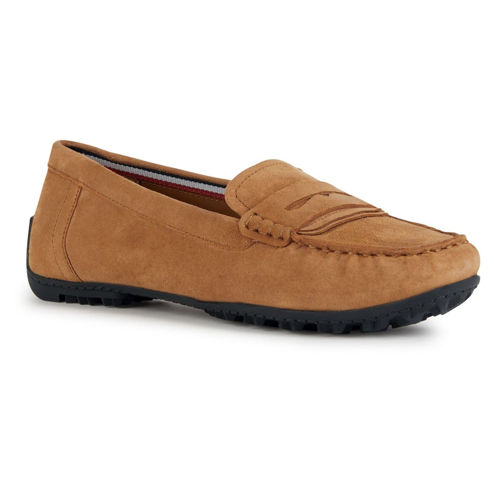 Geox D Kosmopolis Mocassins Pour Femmes En Daim Camel