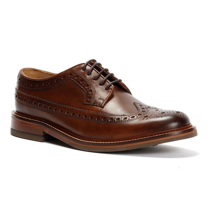 Chapman & Moore Longwing Brogue Country Chaussures En Cuir Pour Hommes Brunes À Lacets