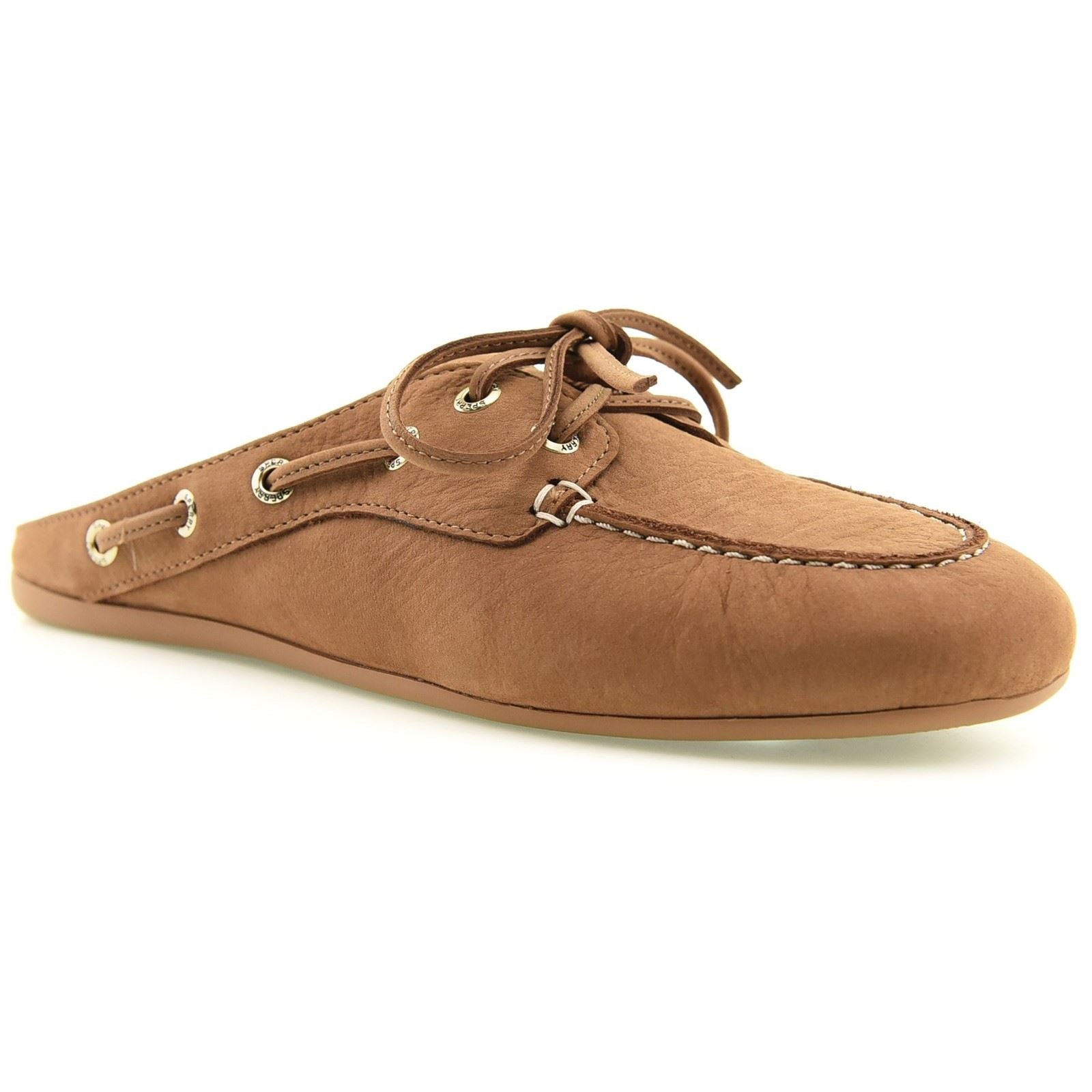 Sperry Slimboat Mules En Cuir Pour Femmes Tan