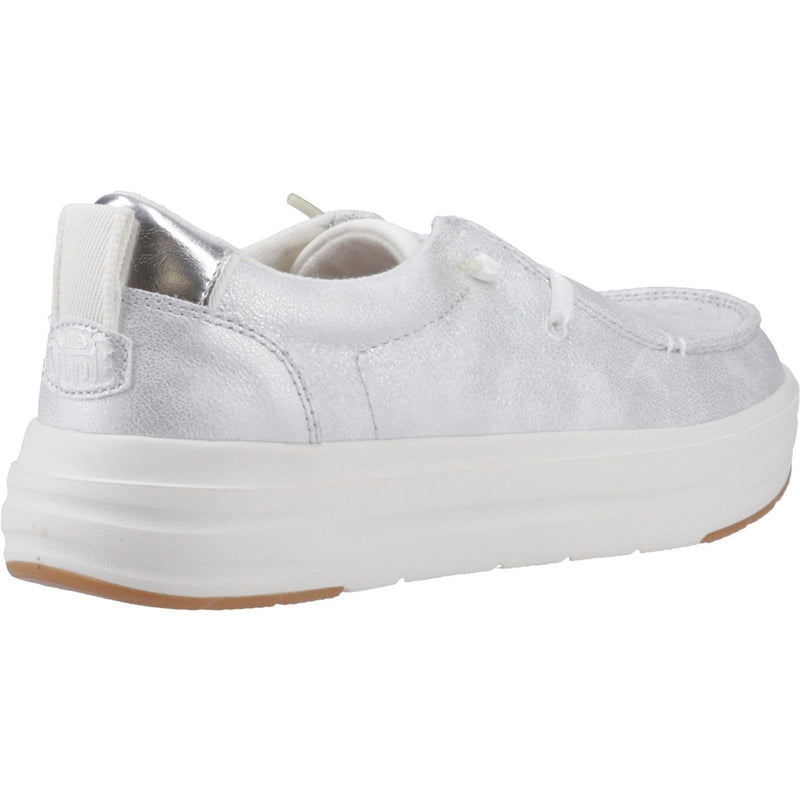 HEYDUDE Wendy Nova Shimmer Chaussures Mocassins Blanc Neige Pour Femme En Polyester