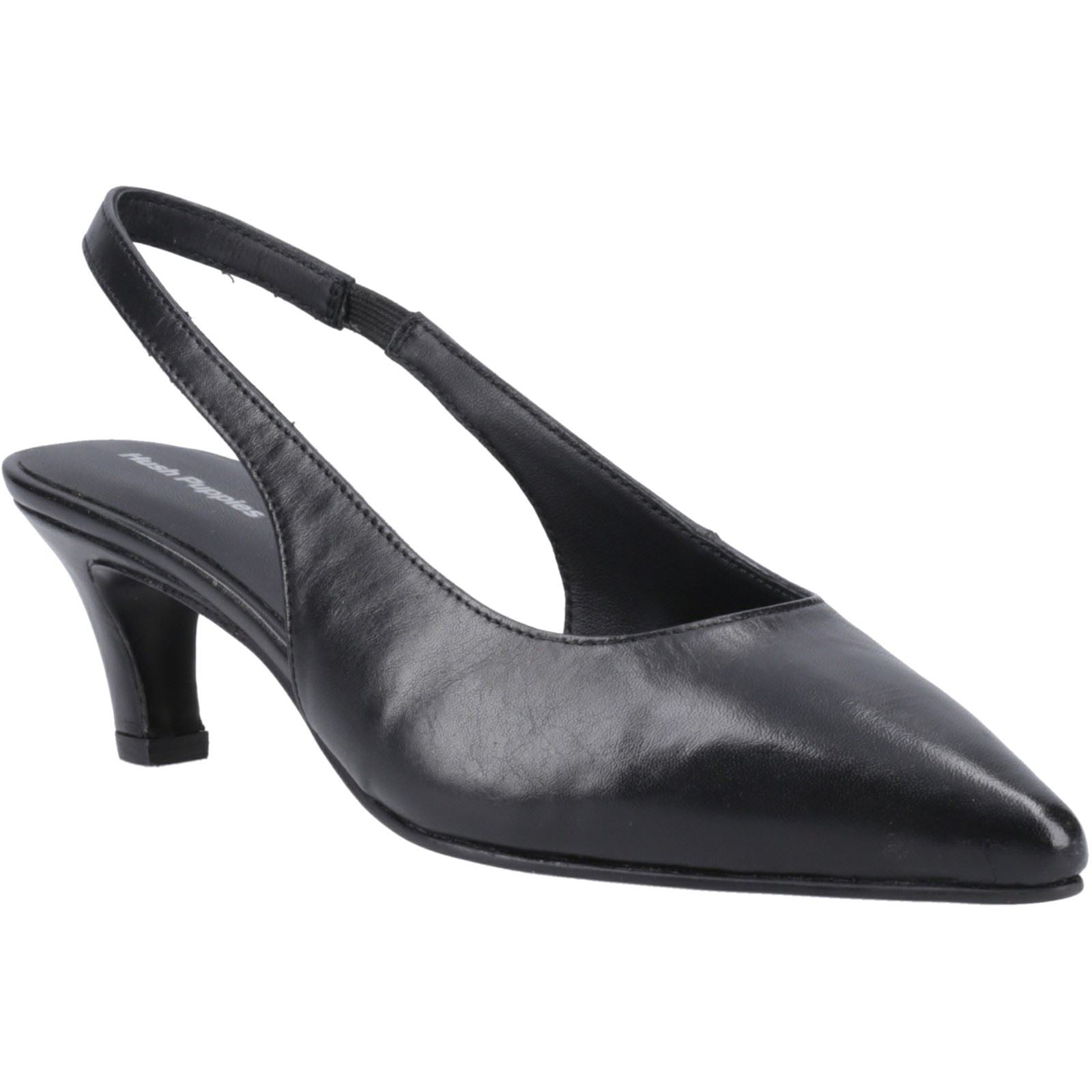 Hush Puppies Nahla Chaussures À Talons Noires Pointues Pour Femmes En Cuir