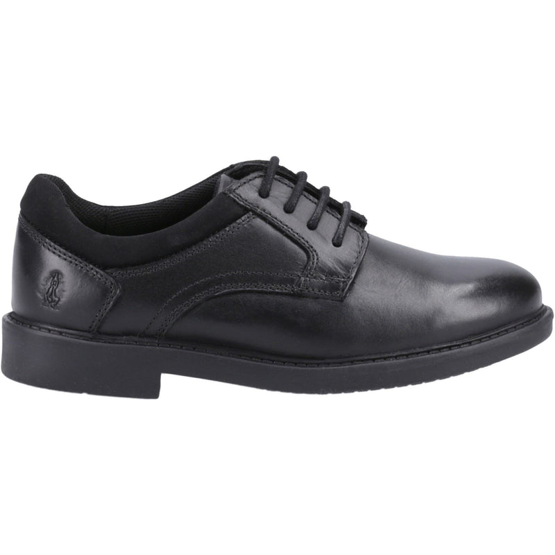 Hush Puppies Tommy Senior Chaussures Noires Pour Garçons En Cuir.