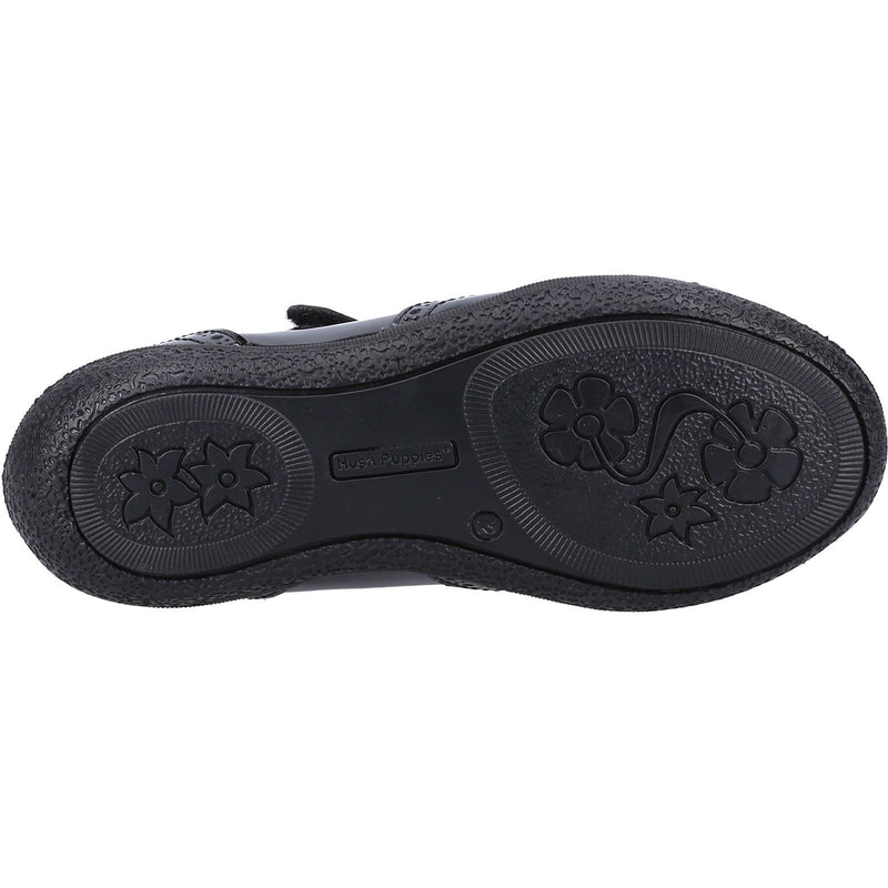 Hush Puppies RINA SHOE PATENT JNR Chaussures Noires Pour Filles En Cuir