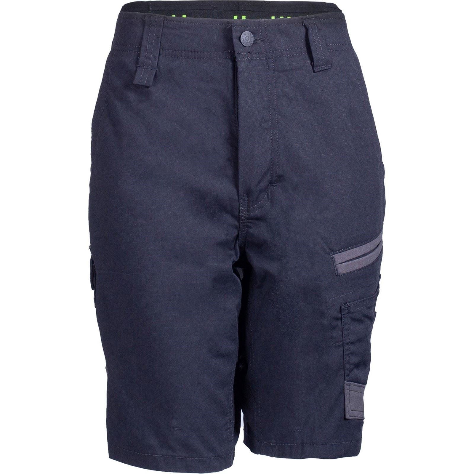 Hard Yakka Raptor Active Shorts Noirs En Coton Pour Femmes, Longueur Genou