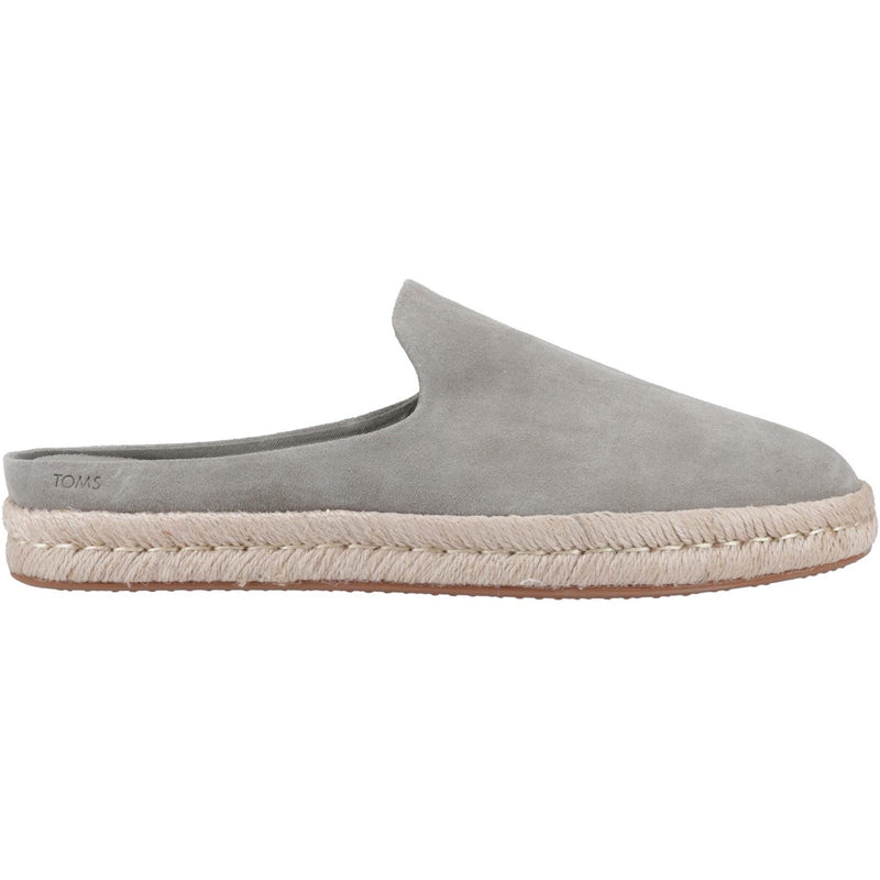 TOMS Santiago Mule Chaussons Gris En Cuir Pour Homme Au Vétiver