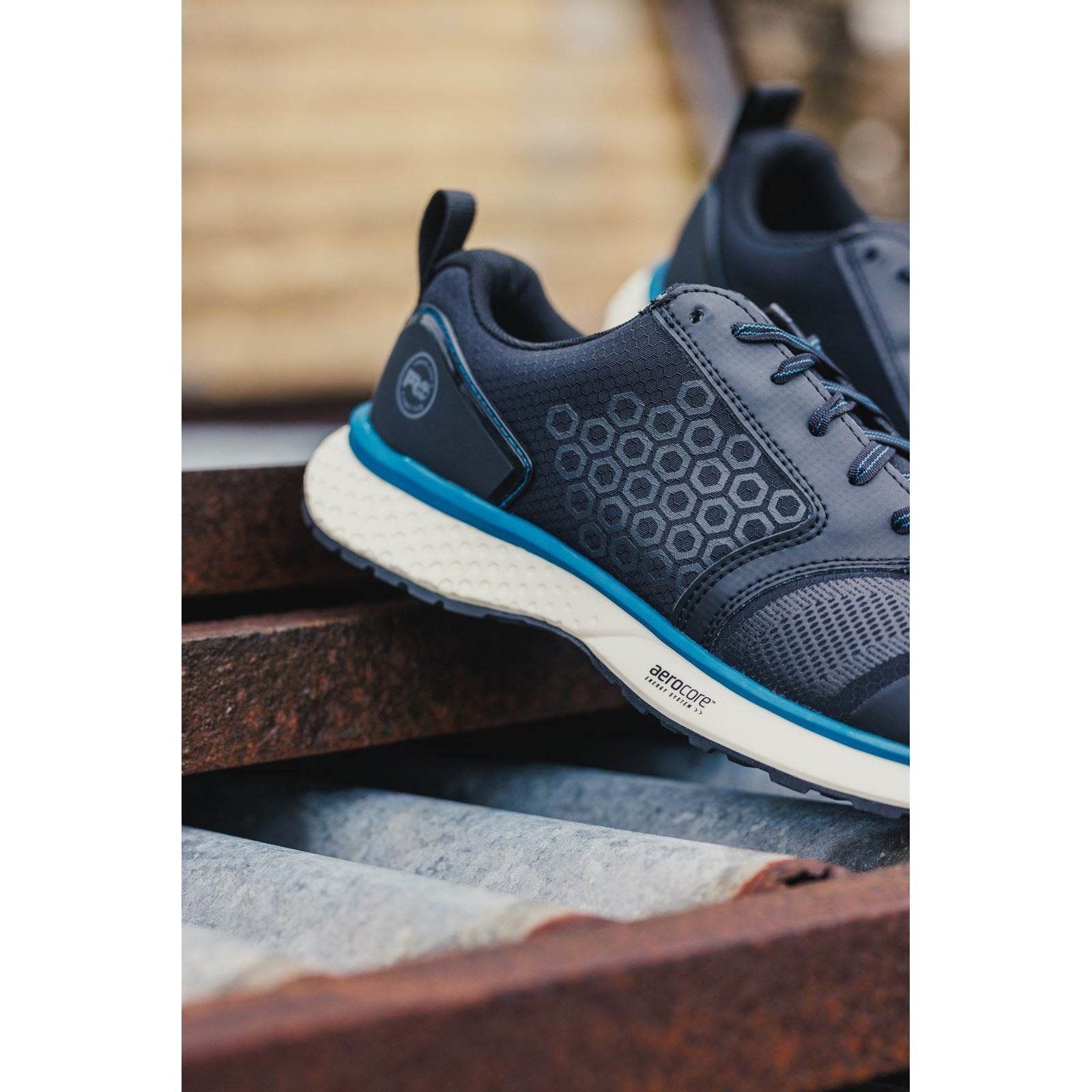 Timberland Pro Baskets De Sécurité Synthétiques Noires/Bleues Reaxion