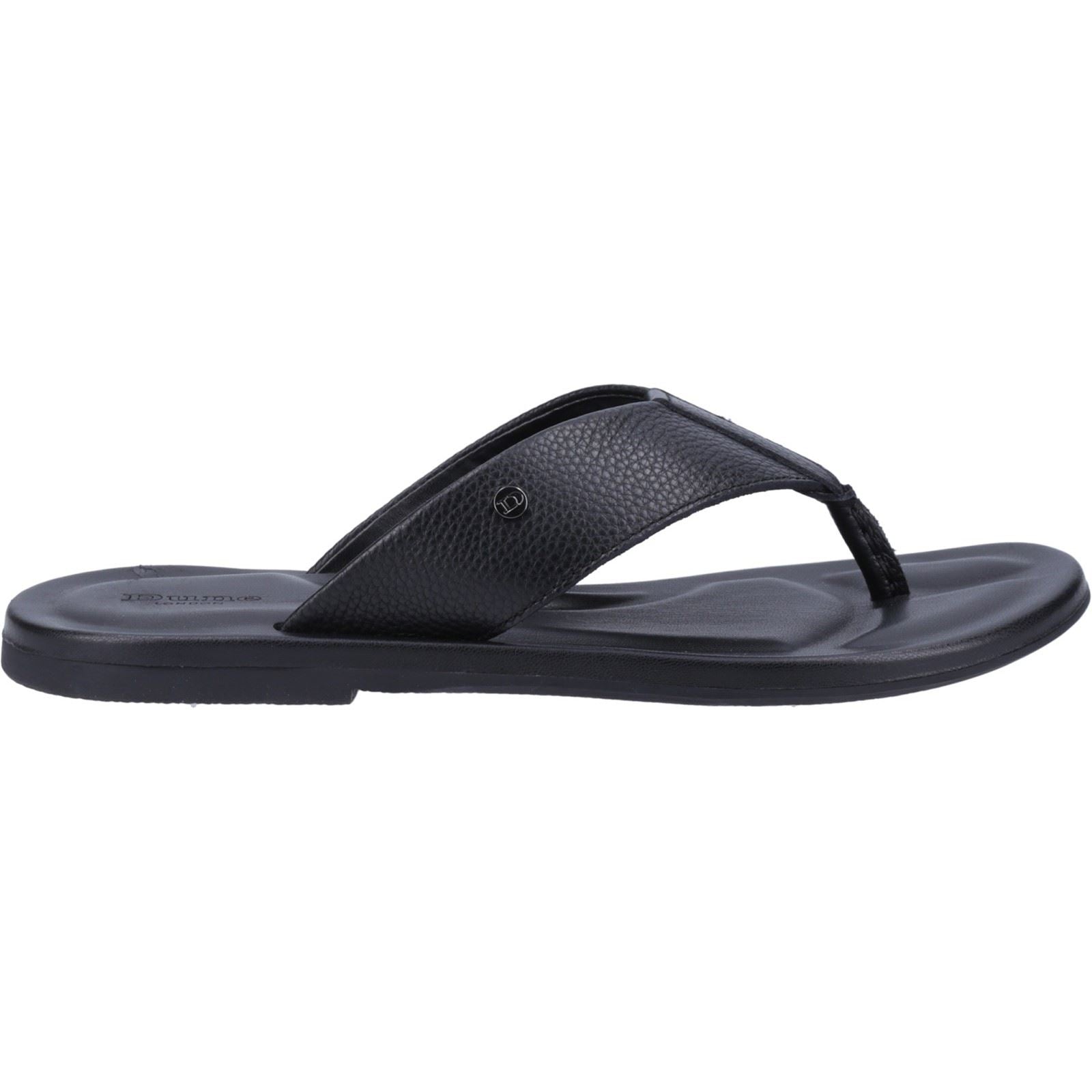 Dune Freds Tongs Noires Pour Femmes En Cuir
