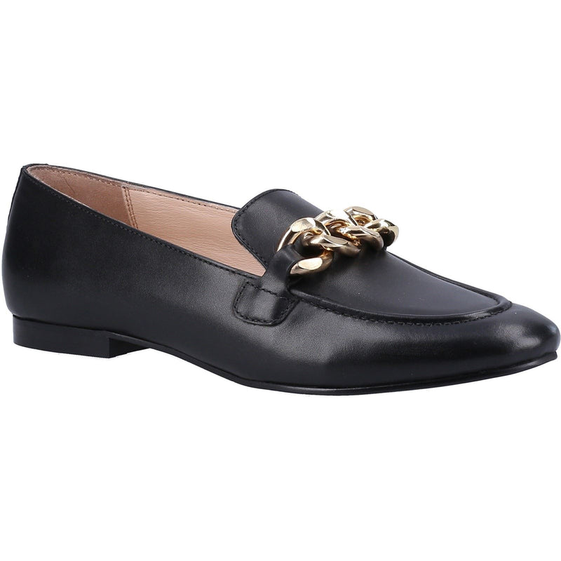 Hush Puppies Harper Chain Mocassins Noirs En Cuir Pour Femmes