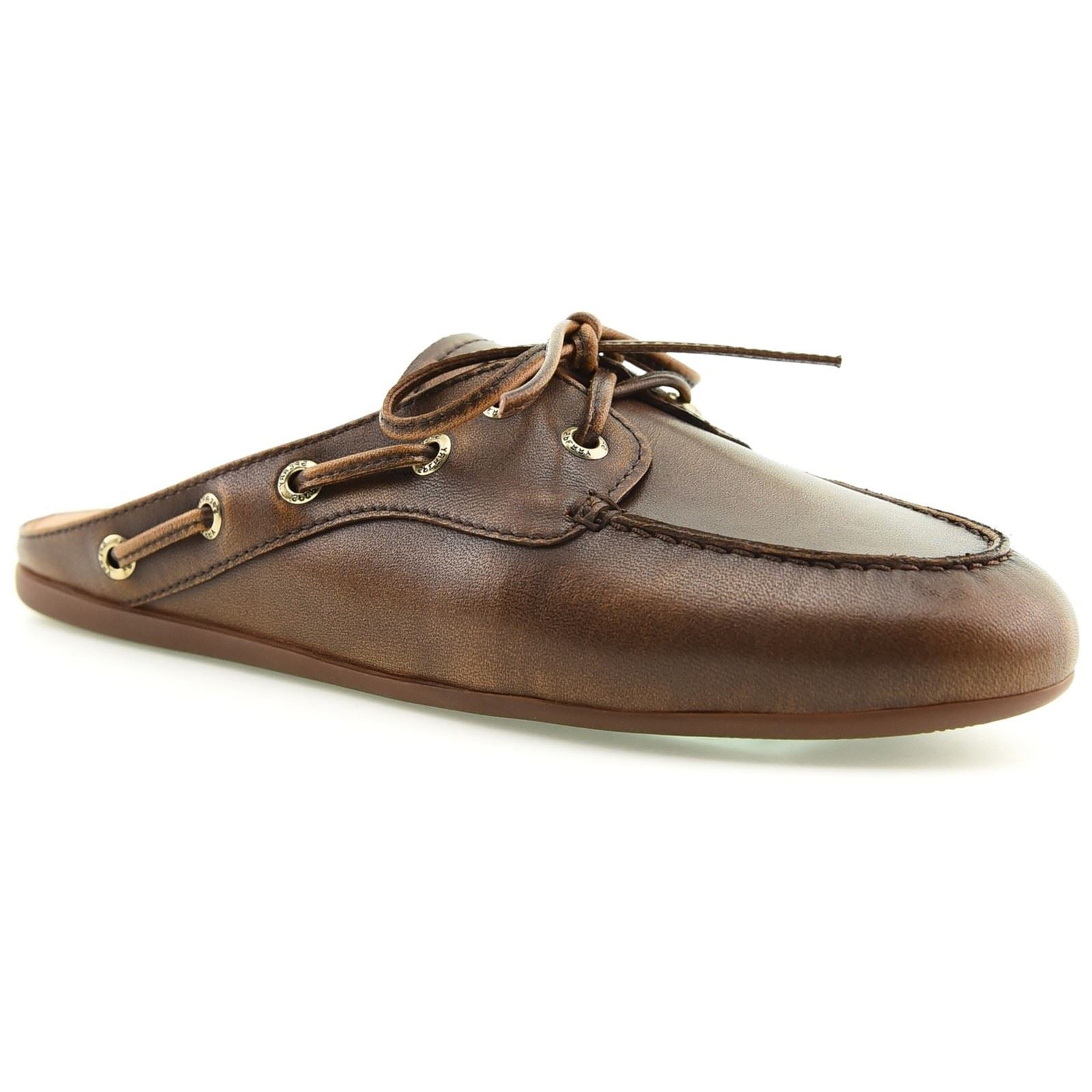 Sperry Slimboat Mules En Cuir Marron Pour Femmes