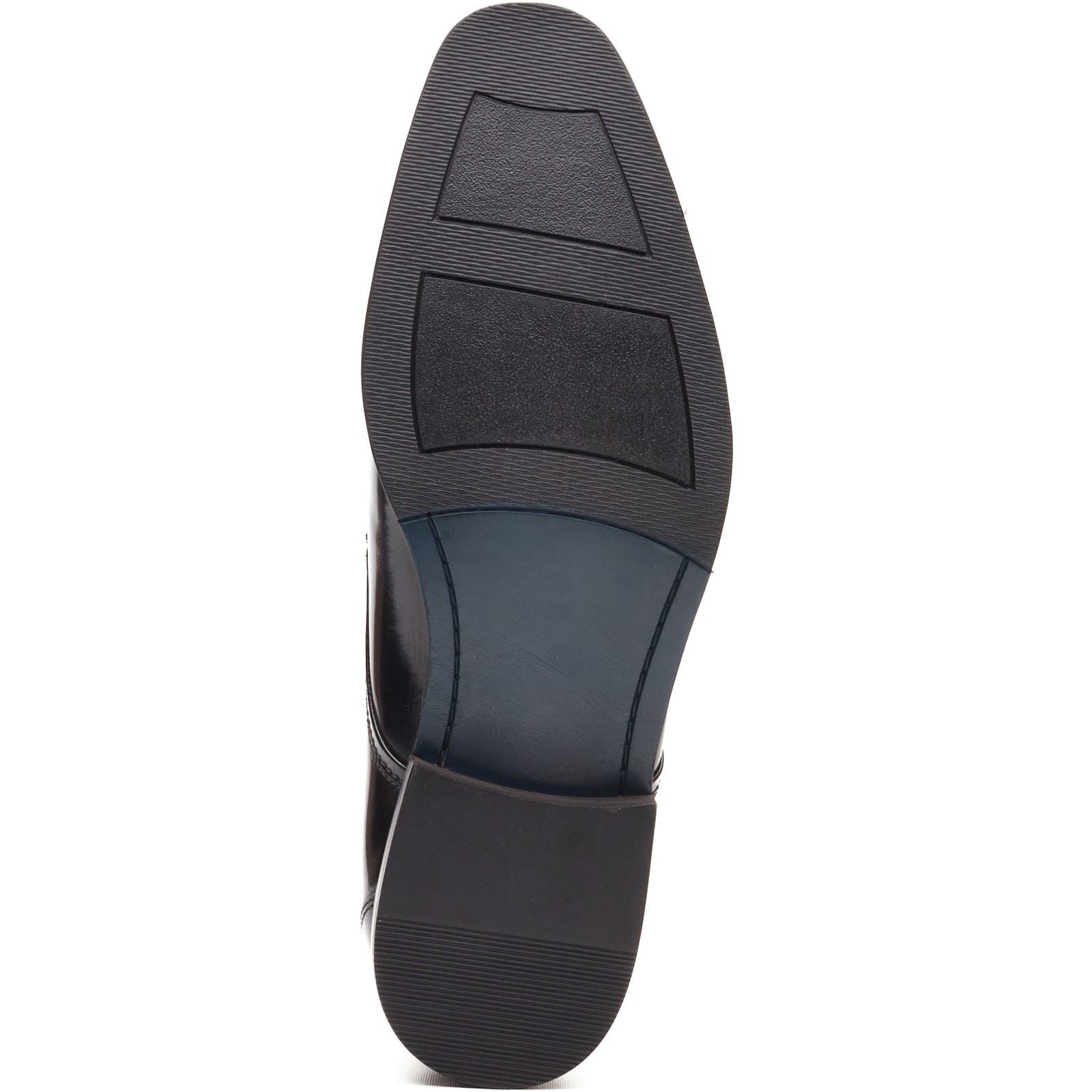 Base London Dome Lace Up Chaussures En Cuir Pour Hommes À Lacets Noires Brillantes