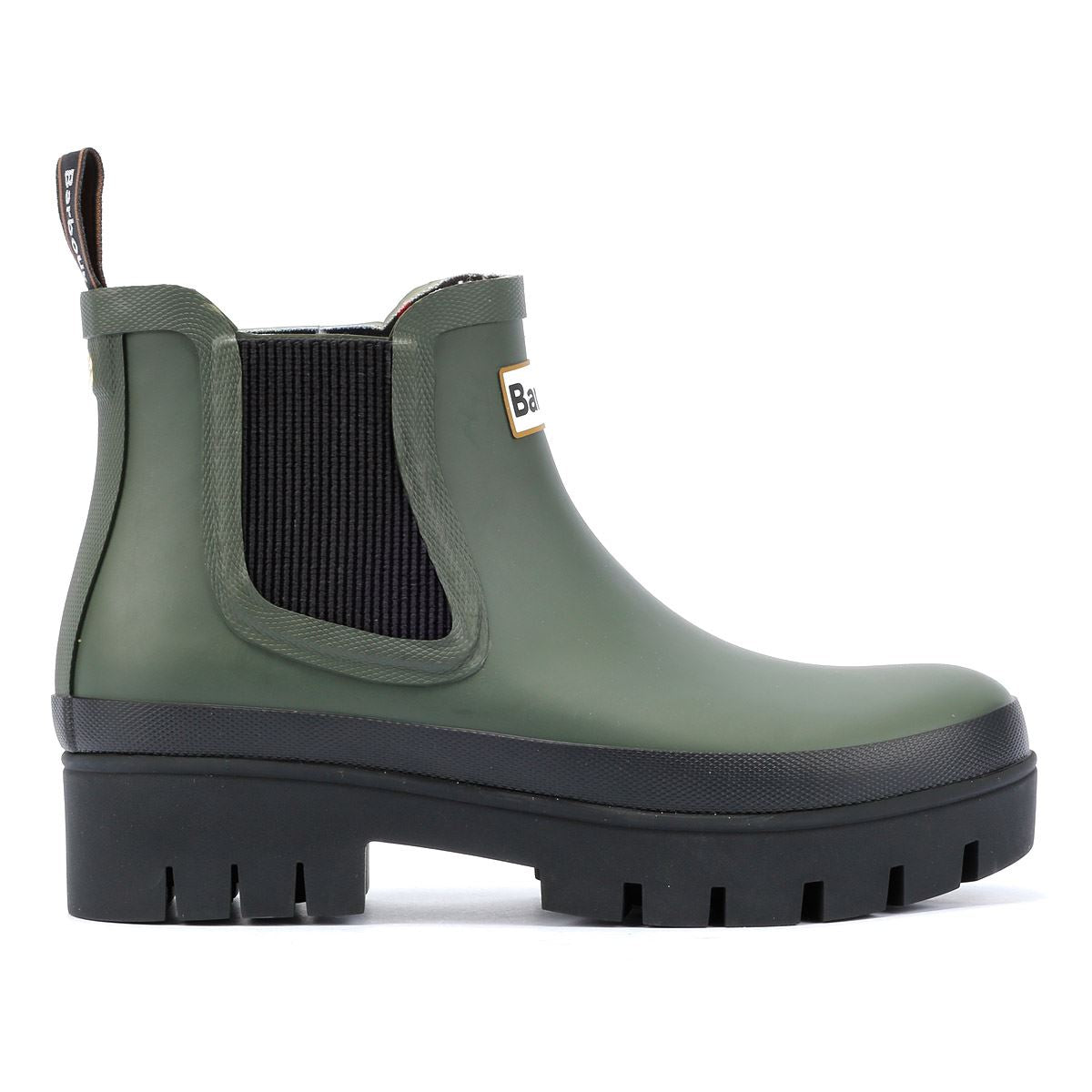 Barbour Halton Bottes En Caoutchouc Vertes Pour Femmes