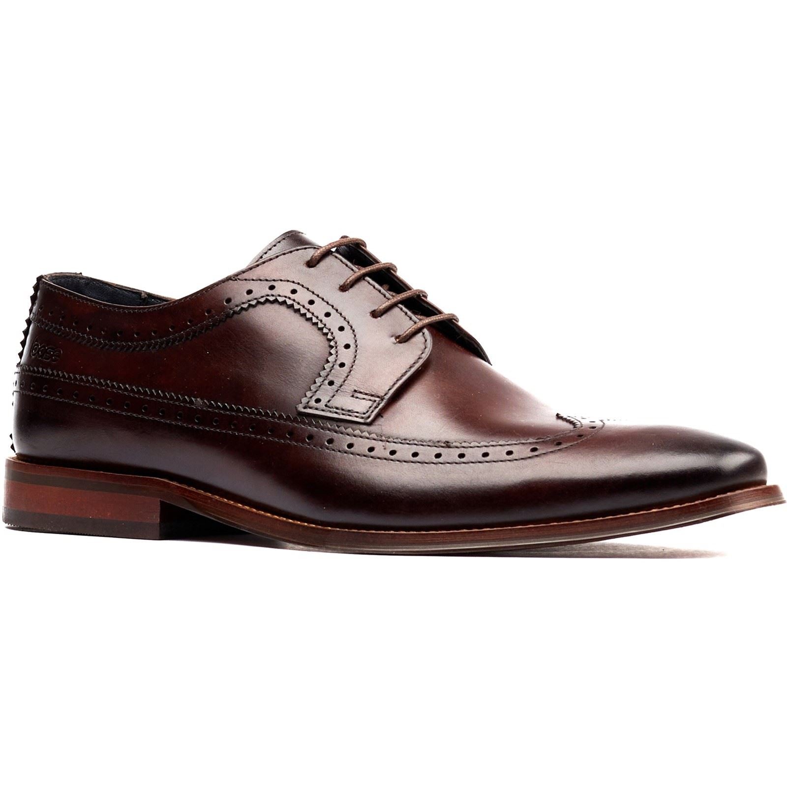 Base London Havisham Chaussures Derby En Cuir Pour Hommes Marron
