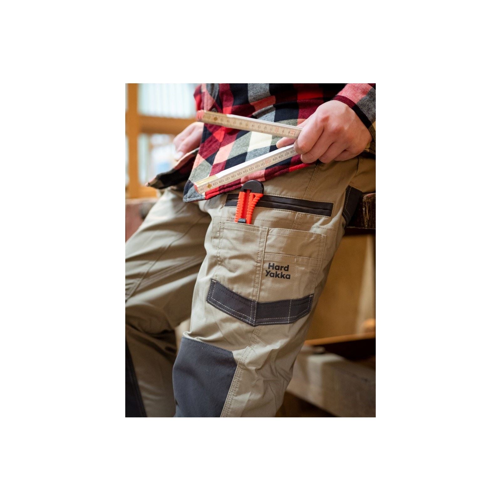 Hard Yakka Raptor Active Pantalons D'extérieur En Coton Pour Hommes Beige
