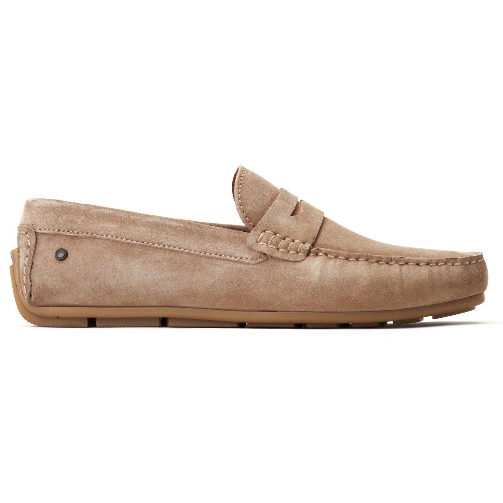 Base London Collins Chaussures Loafers Pour Hommes En Cuir Sable