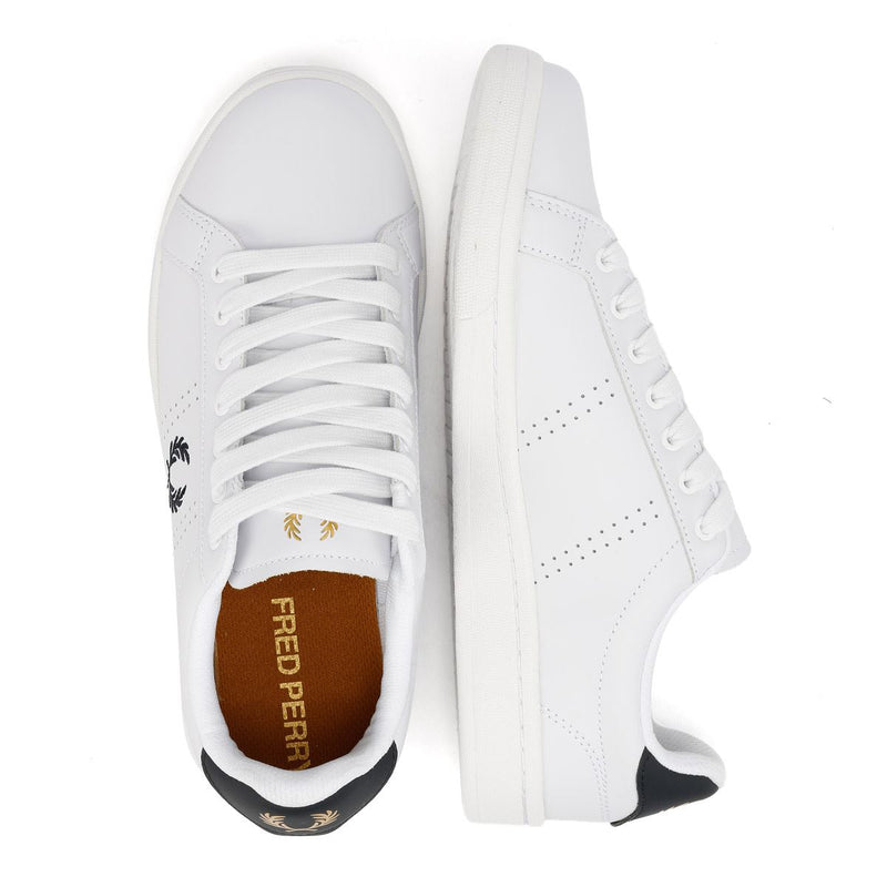 Fred Perry Cupsole Baskets Blanches En Cuir Pour Hommes