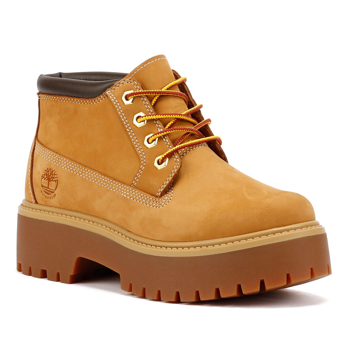 Timberland Stone Street Nellie Bottes En Cuir Jaune Pour Femme