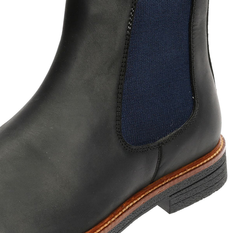 Ben Sherman Walker Chelsea Bottes Noires En Cuir Pour Hommes