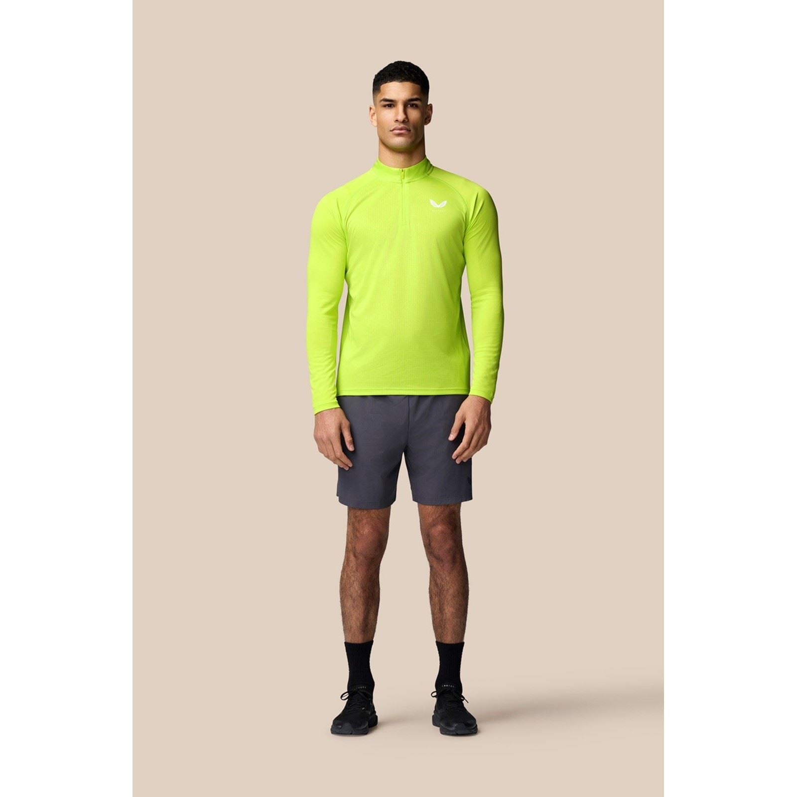 Castore Adapt 1/4 Zip Top T-Shirts De Sport Actifs Pour Hommes En Polyester Vert