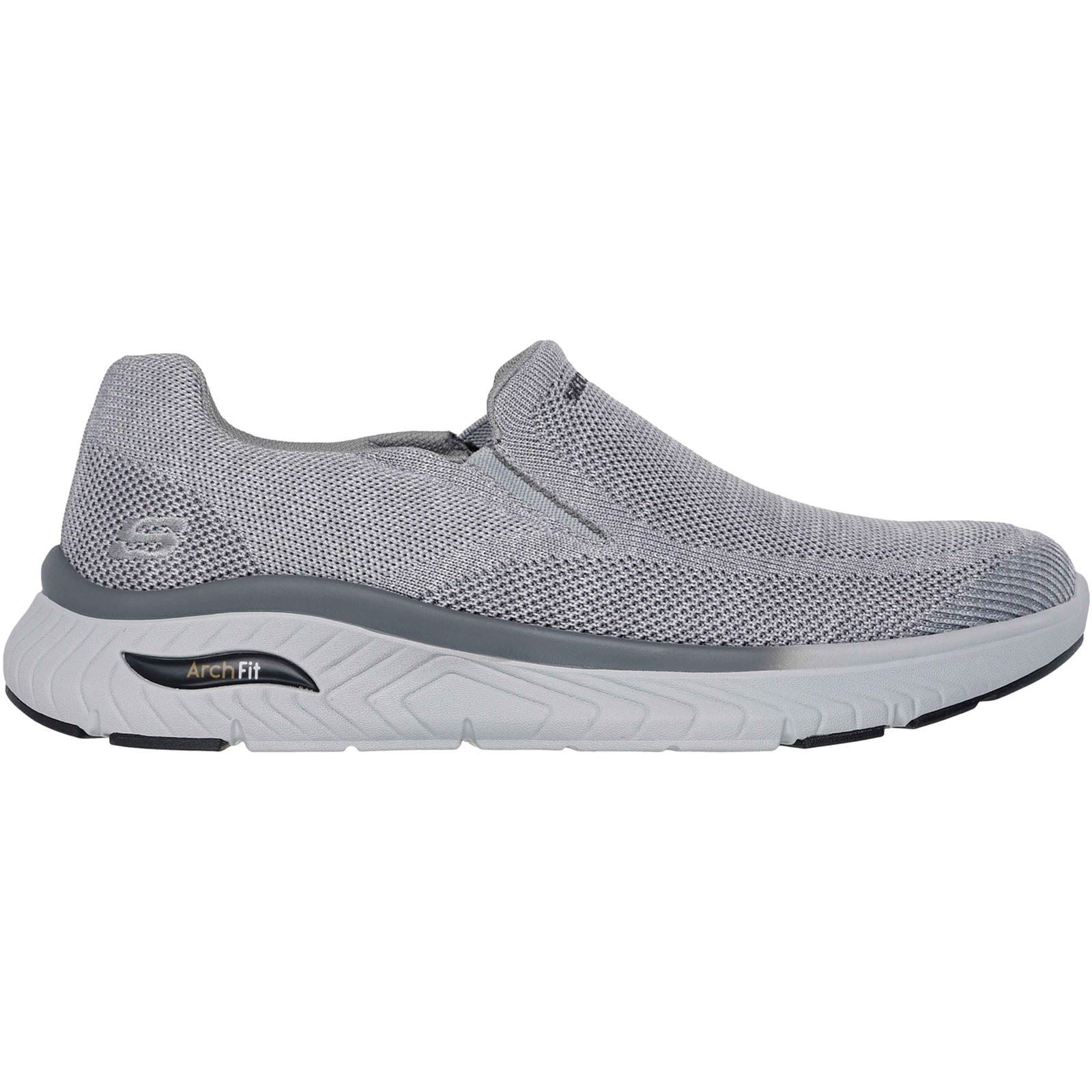 Skechers Arch Fit Crosser Locke Baskets Grises En Polyester Pour Hommes