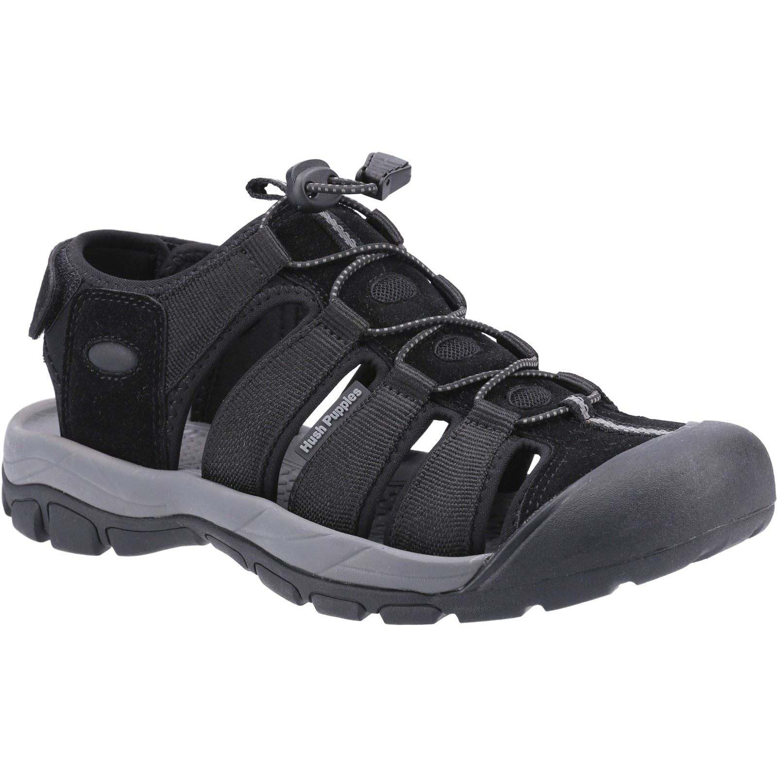 Hush Puppies Peru Sandales Noires Pour Homme En Polyuréthane/Toile