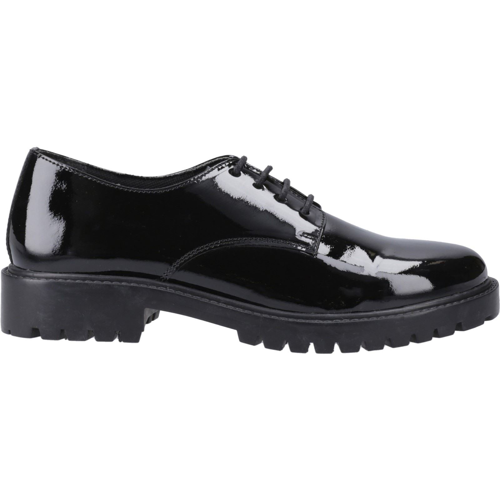 Hush Puppies Aubrey Chaussures Noires Derby En Cuir Pour Filles