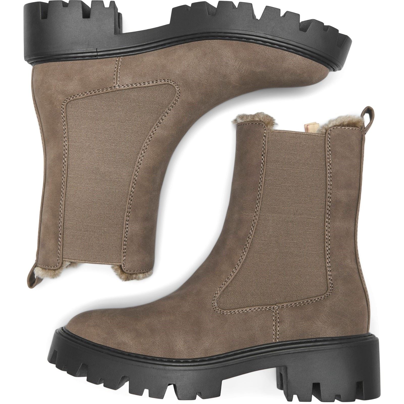 ONLY BETTY-9 WARM LINED Bottes À Talons Chevilles En Pierre Brune Pour Femmes En Polyuréthane