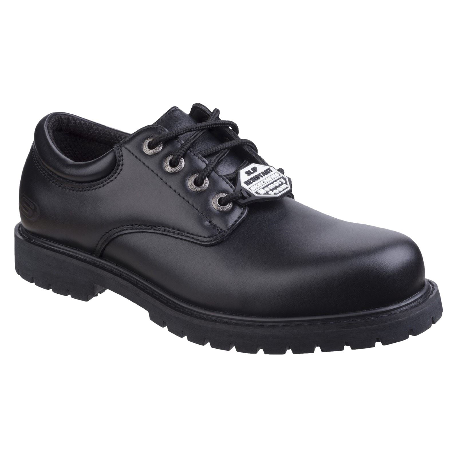Skechers Workwear Cottonwood Elks Chaussures De Sécurité Noires En Cuir Pour Hommes