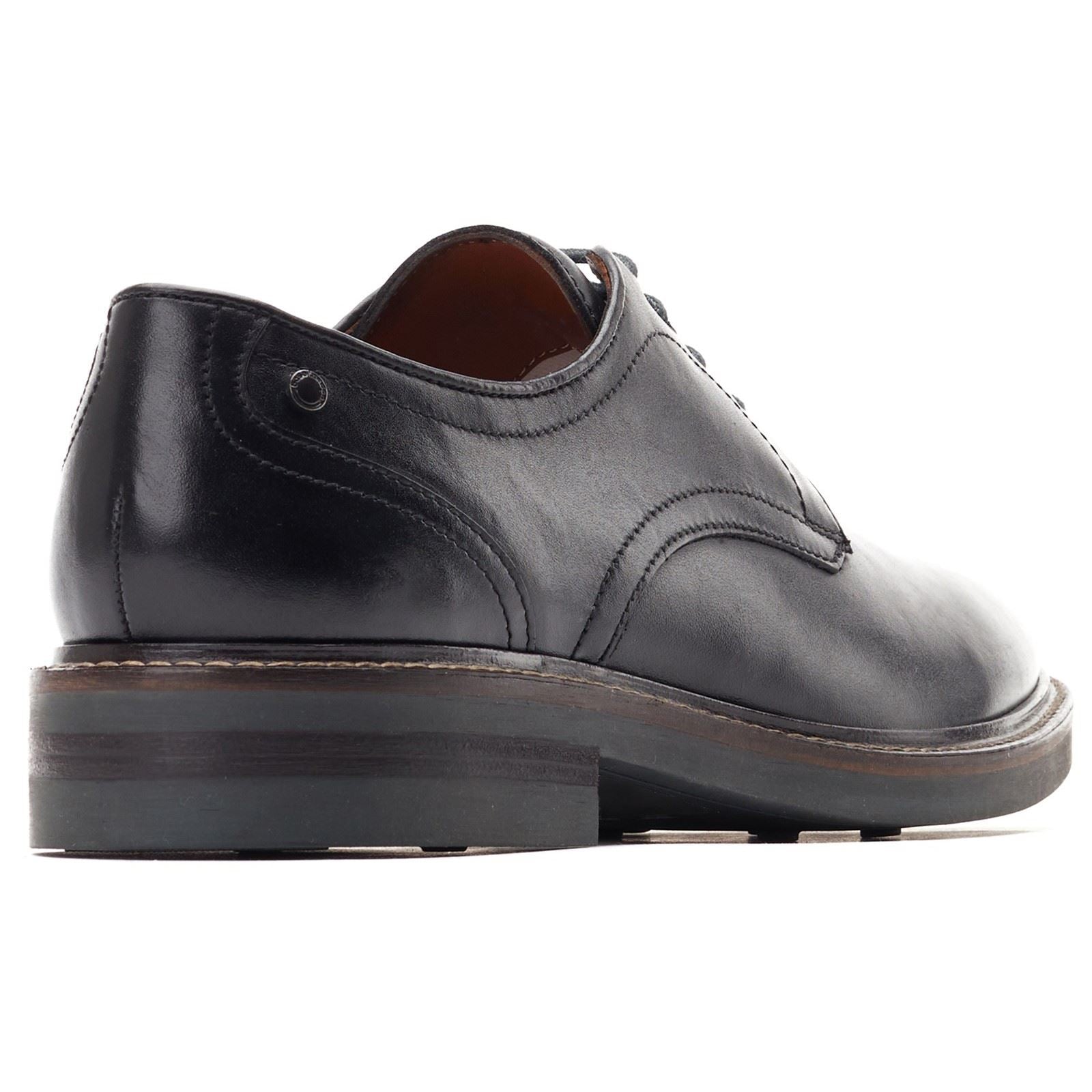 Base London Mawley Chaussures Oxford En Cuir Pour Hommes Noires