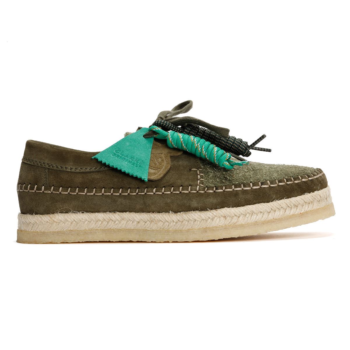 Pompeii X Clarks Weaver Chaussures À Lacets Vertes Pour Hommes En Daim