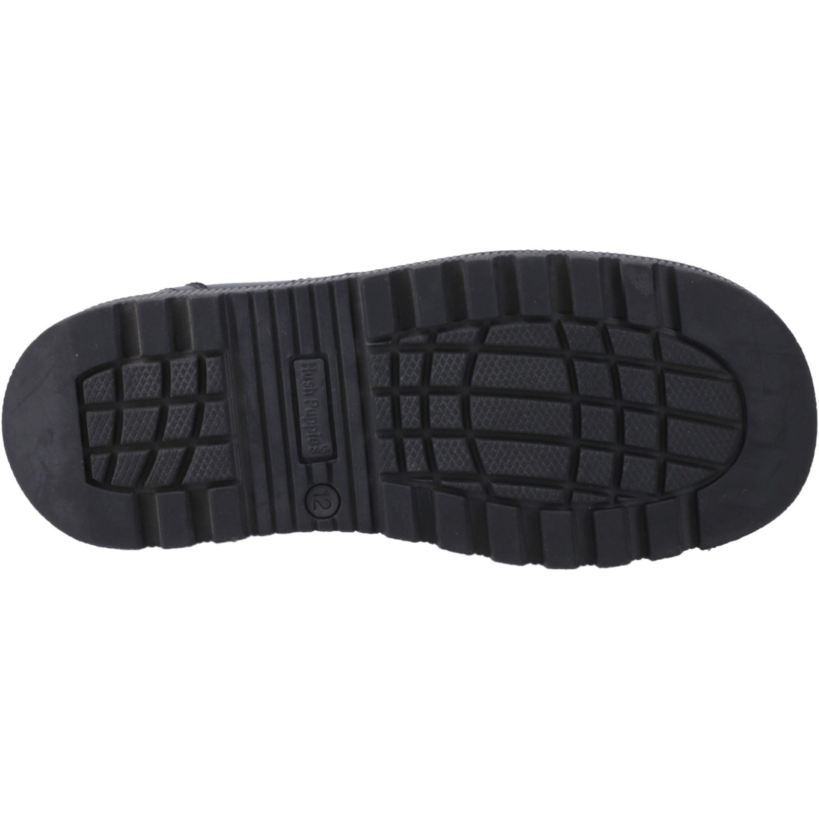 Hush Puppies Keeley Chaussures À Lacets Noires En Cuir Pour Filles